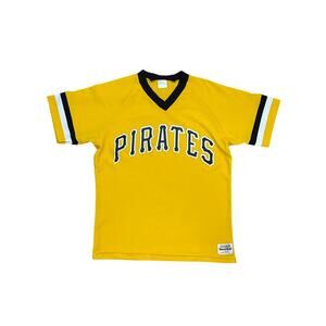 Vintage Medalist MLB Pittsburgh Pirates Yellow Baseball Jersey Size L Rare USA